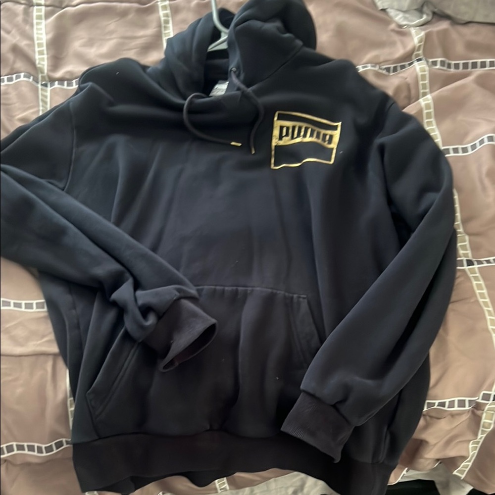 Puma Black Hoodie with Silver Logo